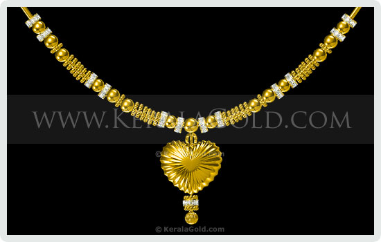 Kerala broad necklace - GOLD - Type - NECKLACES